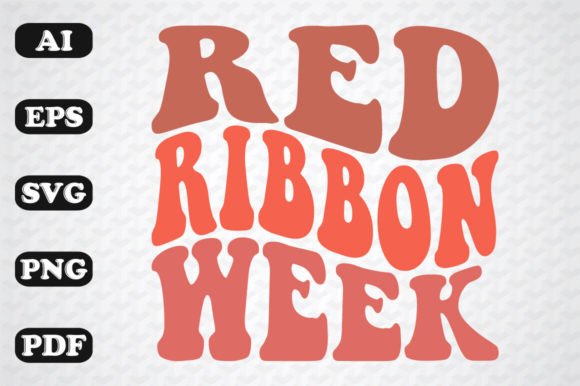 Download Red Ribbon Week Retro Wavy Svg - Retro wavy svg Collection
