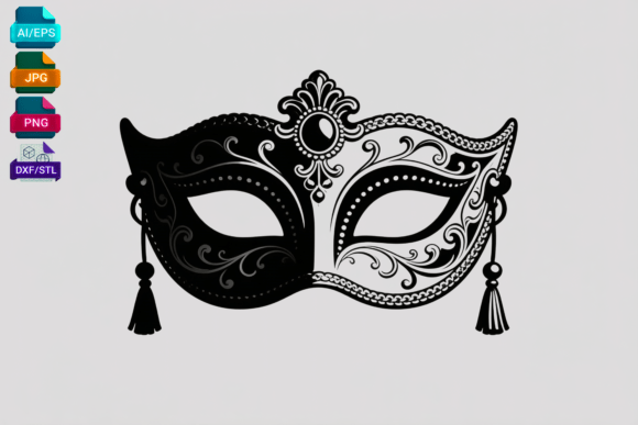 Download Elegant Masquerade Mask SVG Vector File - Era Collection