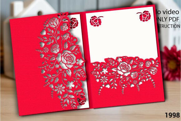 Download Floral Lace Gatefold Card SVG Cut 1998 - 1998 Collection