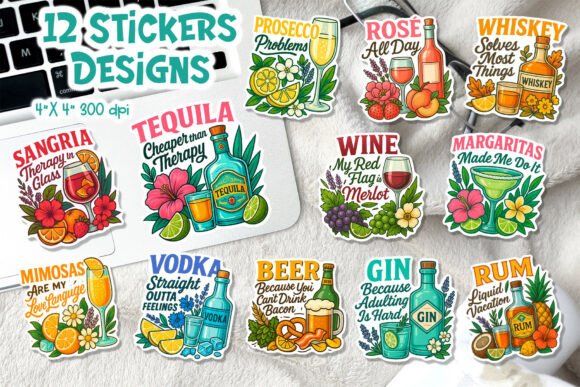 Download Funny Alcohol Therapy Drink Stickers - Era Collection
